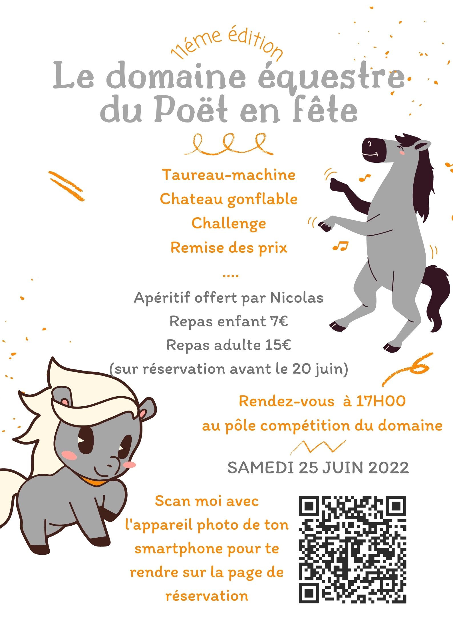 affiche fete du club fete du domaine equestre du poet