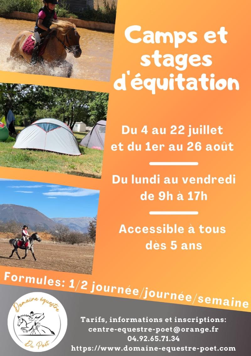 camp stage vacances equitation poet